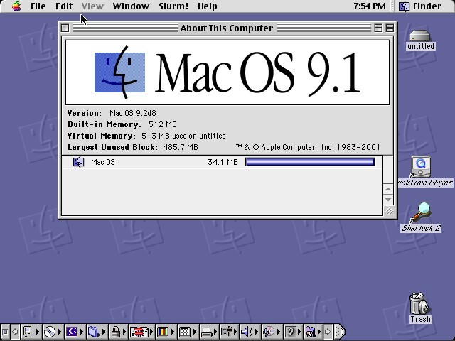 9.2d8 (Says "Mac OS 9.1" because the build is early.) 