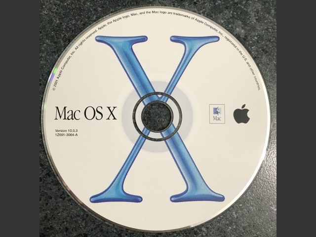 Mac OS X 10.0.3 (691-3064-A,1Z) (CD) (2001)