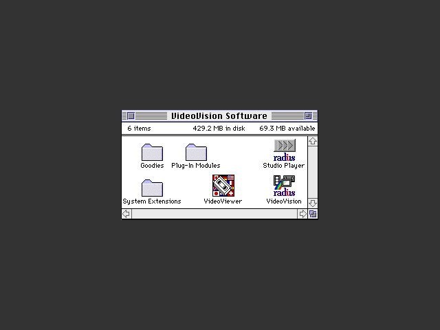 Radius VideoVision software drivers and SoftStudio. (0)