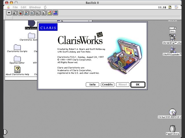 ClarisWorks 5, splash screen (Mac) 