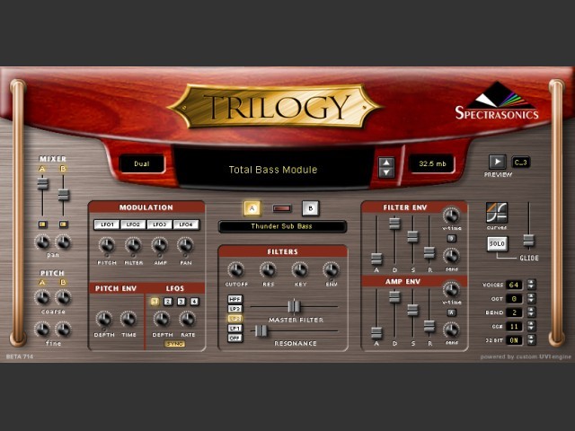 Spectrasonics Trilogy AU 1.2.4 Updater OSX (10.4) / VST 1.01 OS9 (2004)