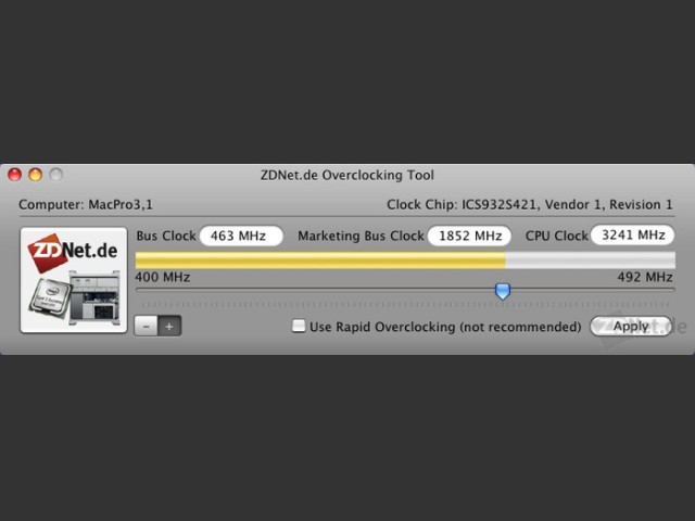 ZDNet Clock - MacPro Overclock Tool (2008)