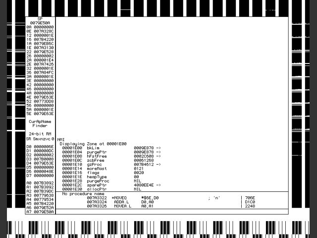 Macsbug show System Zone (System 6.0) 