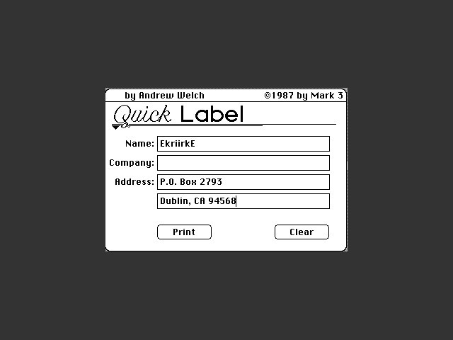 Quick Label (1987)