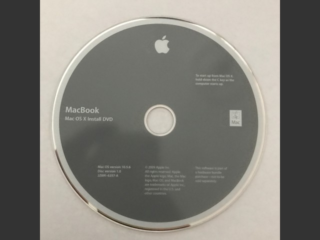 MacBook Mac OS X 10.5.6 Install Disc v1.0 (DVD DL) (2009)