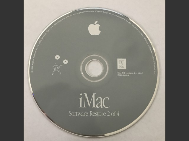 691-3151-A,Z,iMac. Software Restore (4 CD set) Mac OS v10.0.3, v9.1 (CD) (2001)