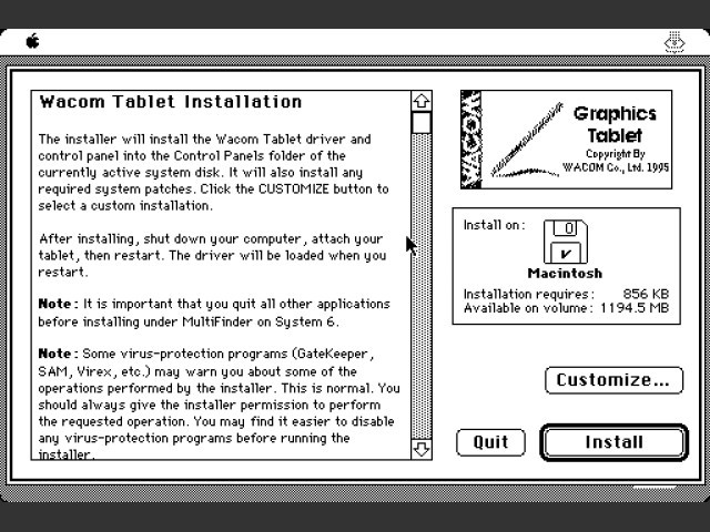 Wacom Tablet 2.3 (1994)