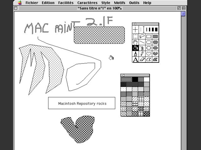 Claris MacPaint 2.1F / Main Interface 