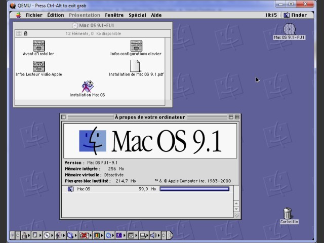 Mac OS FU1-9.1 install boot CD (French, Universal) (2000)