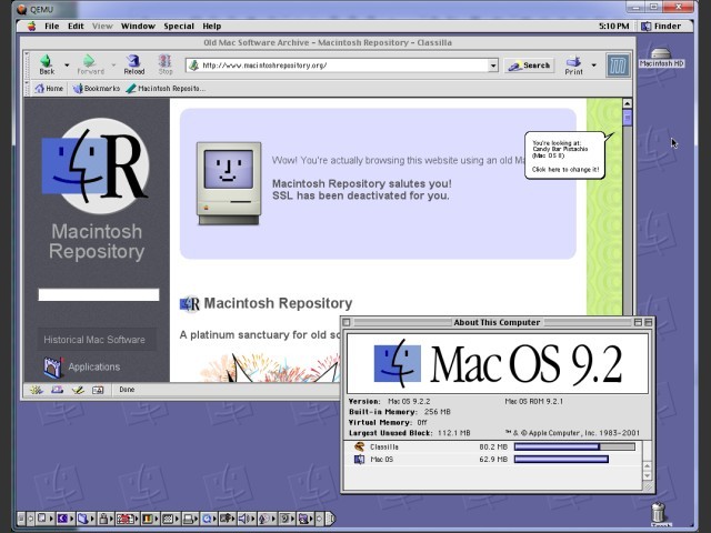 QEMU for Windows - PPC emulator, runs Mac OS 9.1, 9.2 + OSX 10.0 to 10.5 (2016)