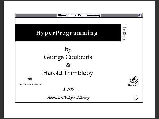 HyperProgramming: Building Interactive Programs with HyperCard (1992)