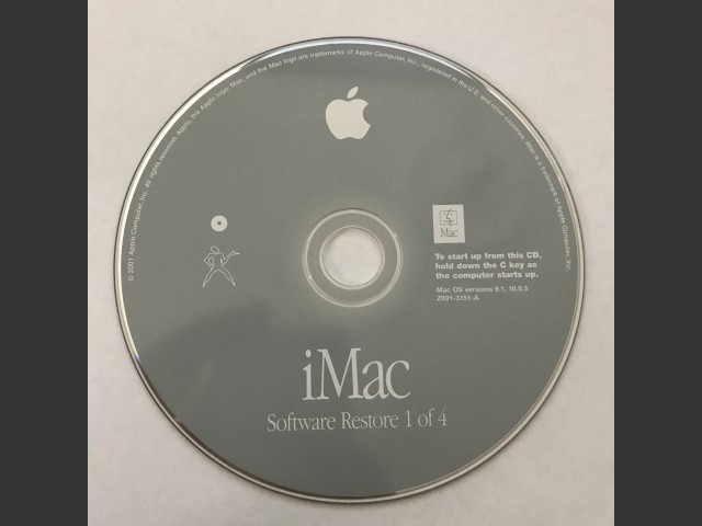 691-3151-A,Z,iMac. Software Restore (4 CD set) Mac OS v10.0.3, v9.1 (CD) (2001)