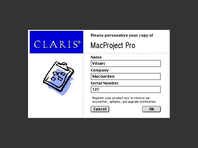 Screenshot of MacProject Pro 