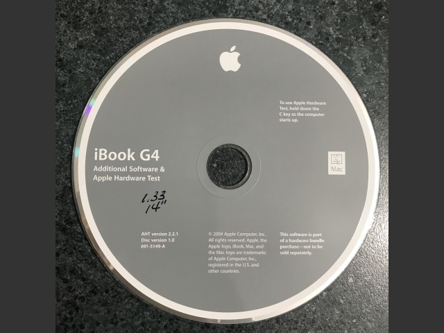 691-5148-A,2Z,iBook G4. Mac OS X Install (2 CD set) Mac OS v10.3.5. Disc v1.0 2004 (DVD) (2004)