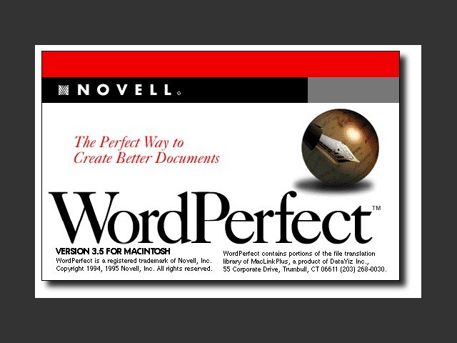Novell WordPerfect 3.5 Splashscreen 