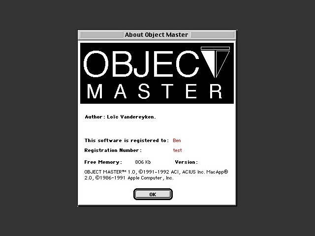 Object Master 1.0 (1992)