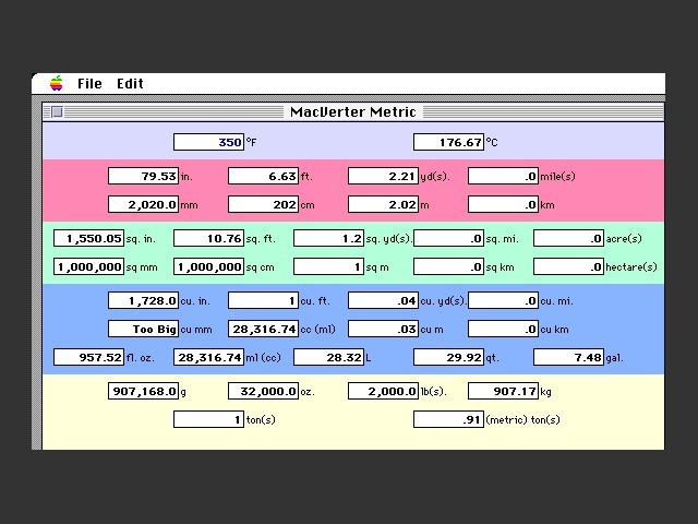 MacVerter Metric (1995)