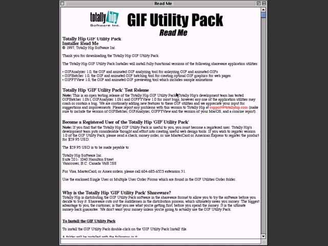 Totally Hip GIF Utility Pack (GIFBatcher, GIFAnalyzer, GIFFYView) (1997)