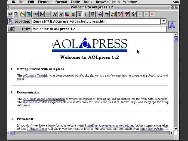 AOLpress 1.2.2 (1996)