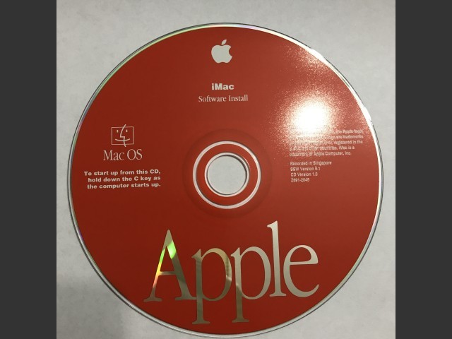 Original 233mhz Bondi Blue iMac Install/Restore CD set, SSW v8.1. Disc v1.0 (CD) (1998)