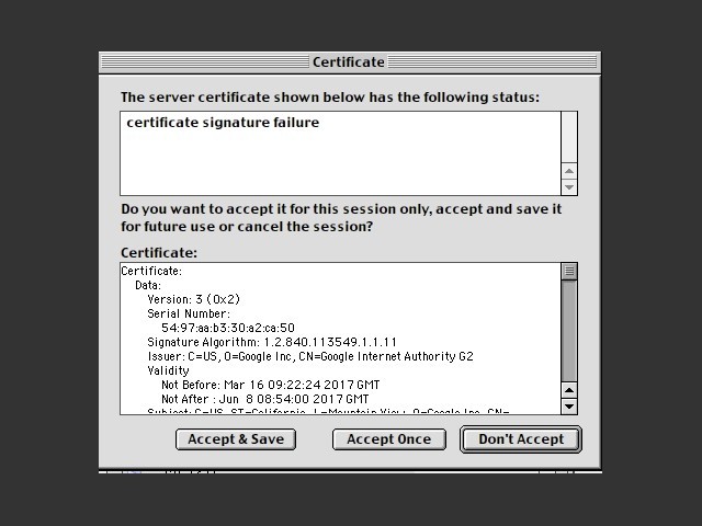 Accepting modern certificates 