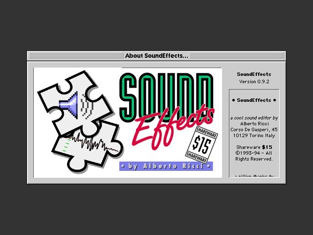 SoundEffects 0.9.2 (1995)