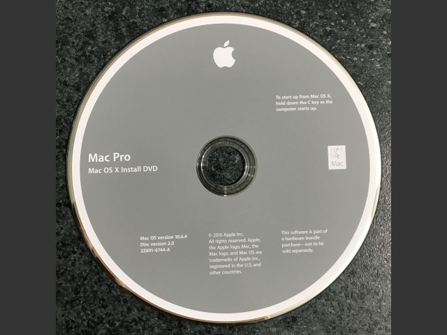 Mac OS X 10.6.4 (Disc 2.0) (Mac Pro) (691-6744-A,2Z) (DVD DL) (2010)