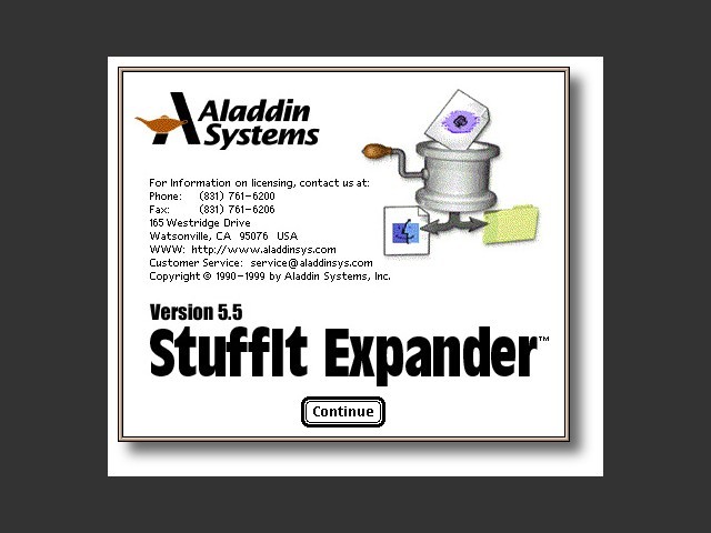 Stuffit Expander 5.5 splash screen 