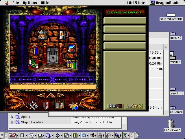 Main screen of the game displays various areas you can visit. 