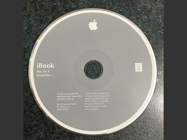 iBook Install Mac OS X 10.2.3 Disc v1.1 2002 {iBook 32VRAM,Late 2002} (CD) (2002)