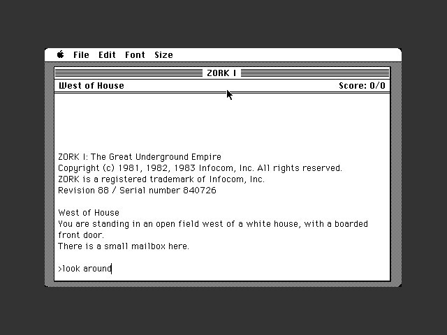 Screenshot of Zork 1 