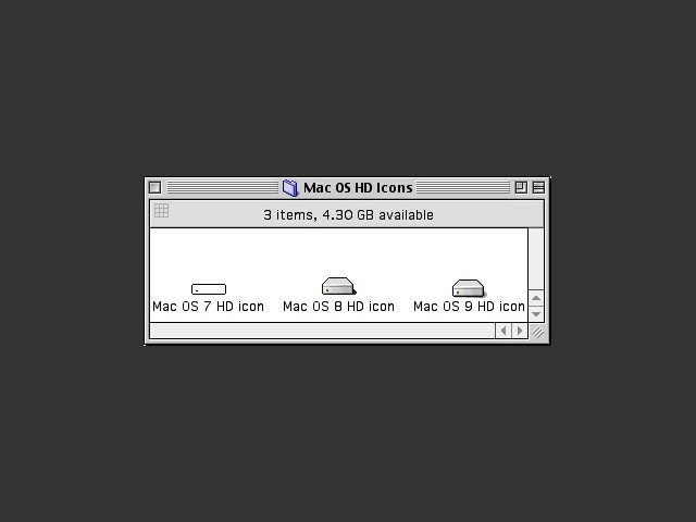 Mac OS 7, 8 & 9 default hard drive icons (1995)