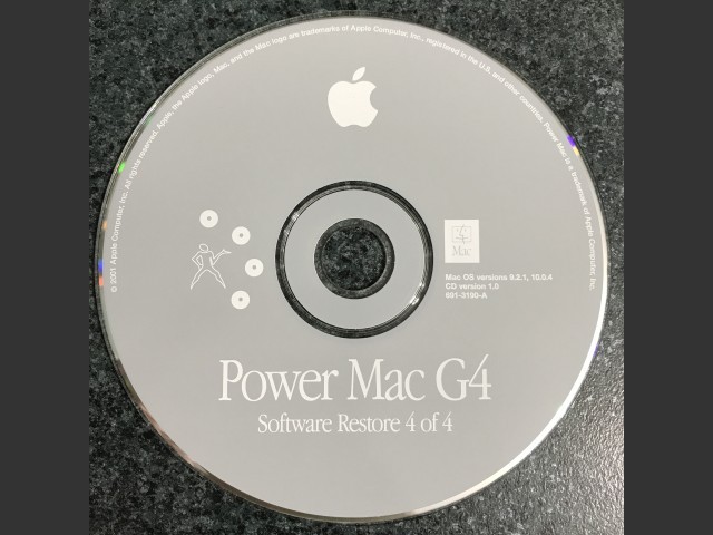 691-3187-A,,Power Mac G4. Software Restore (4 CD set) Mac OS v9.2.1, v10.0.4. Disc v1.0... (2001)