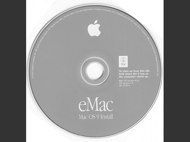 Mac OS 9.2.2 (Disk 1.0) (eMac) (CD) (2002)