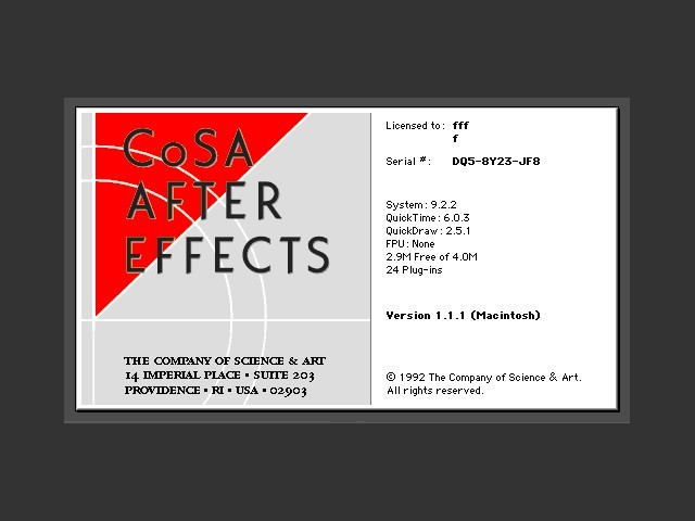 CoSA After Effects 1.1 (1993)