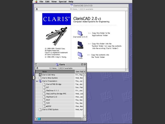 ClarisCAD 2.x (1991)