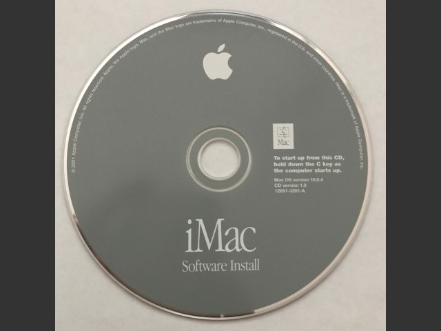 691-3201-A,2Z,iMac. Software Install. Mac OS v10.04. Disc v1.0 (CD) (2001)