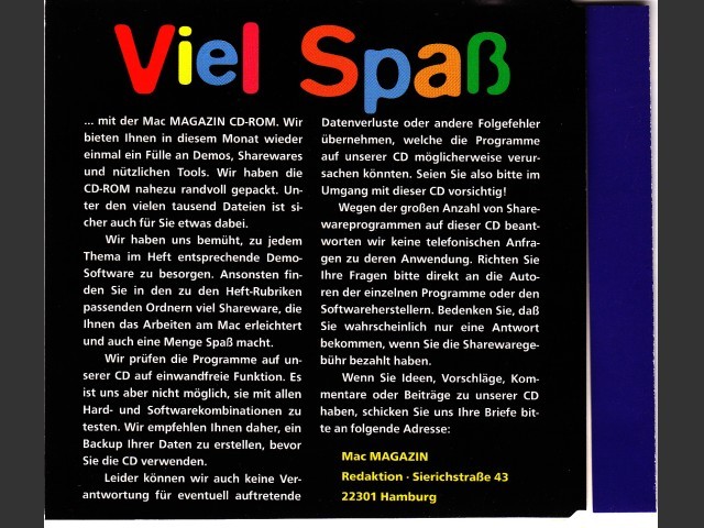 Mac Magazin CD 15 (January 1996, German) (1996)