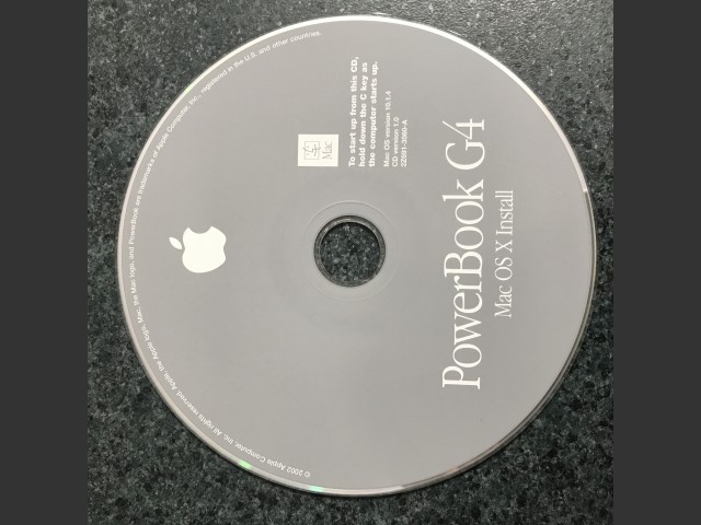 Mac OS X 10.1.4 (Disc 1.0) (PowerBook G4) (691-3560-A,2Z) (CD) (2002)