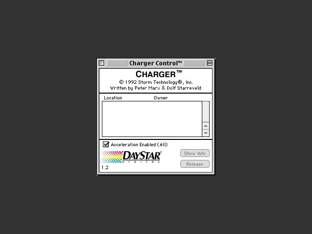 Charger Control + Charger Vol. 1 Rel 9 for DAYSTAR PHOTOCHARGE DSP card (1994)