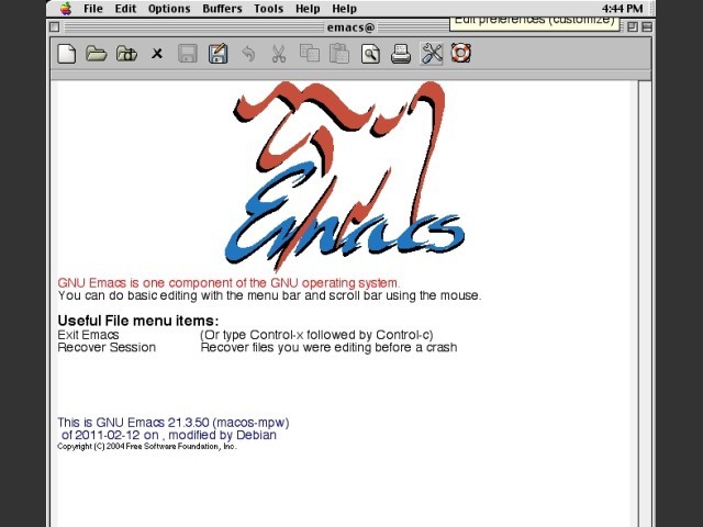 Emacs 21.3.50 (2005)