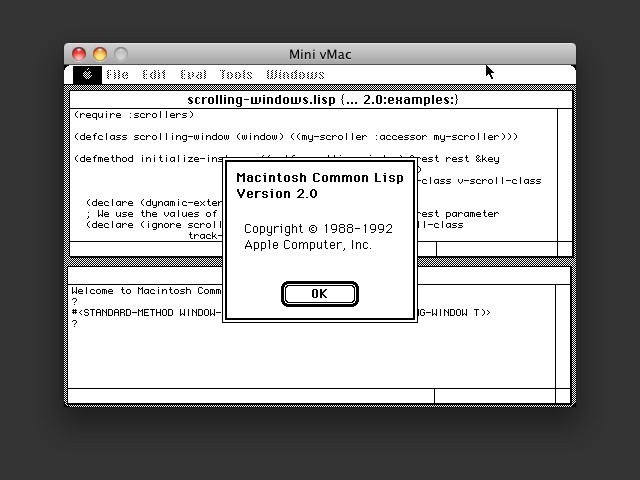Macintosh Common Lisp 2.0 (1992)