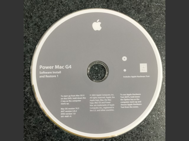 Mac OS X 10.3 (Disc 1.0) (G4) (691-4681-A) (AHT 2.0.2) (DVD) (2003)
