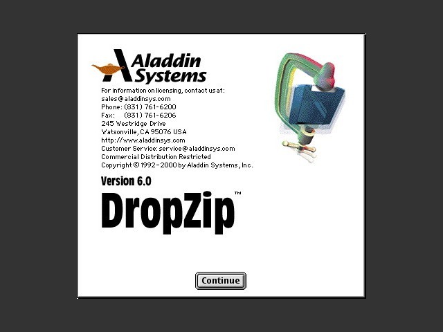DropZip 6.0 installer splash screen 
