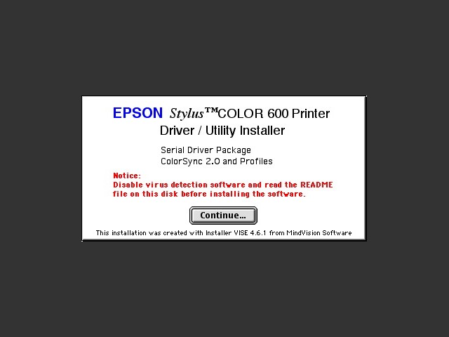 Epson Stylus Color 600 Printer Driver (1996)