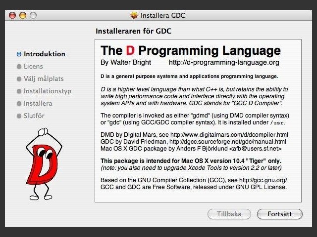 D Language for OS X (2008)