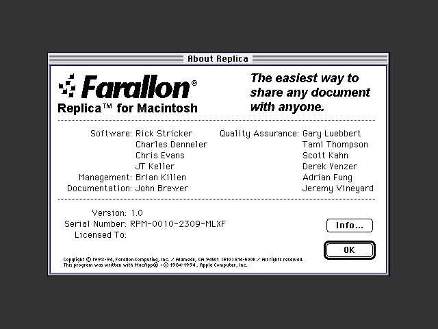 Farallon Replica 1.0 (1994)