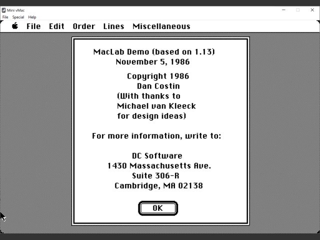 MacLab 1.13 Demo (1986)