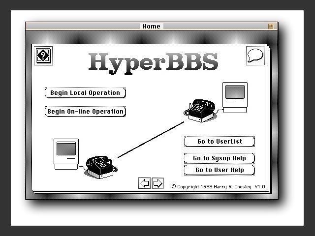 HyperBBS home screen 