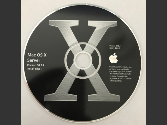 691-4912-A,0Z,Mac OS X v10.3.4 Server. Install (CD) (2004)